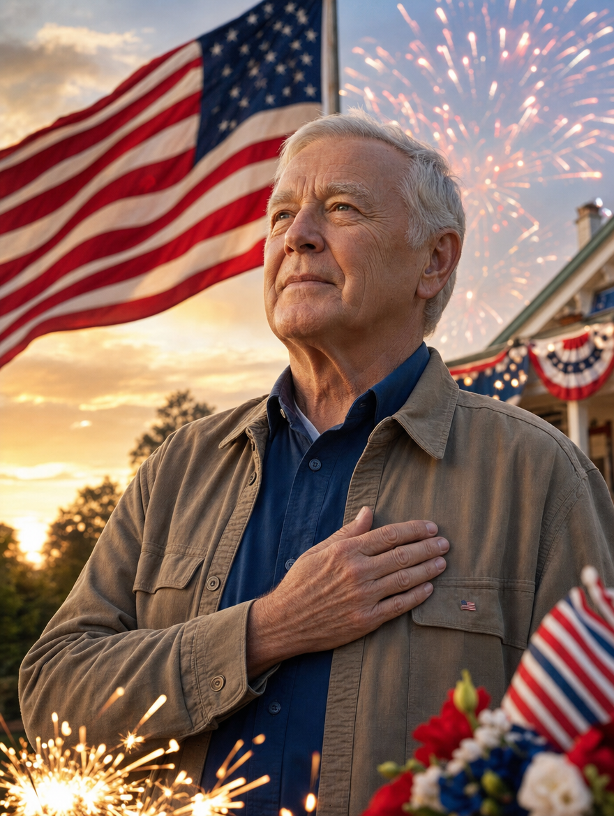 Example: a dignified patriotic tribute portrait